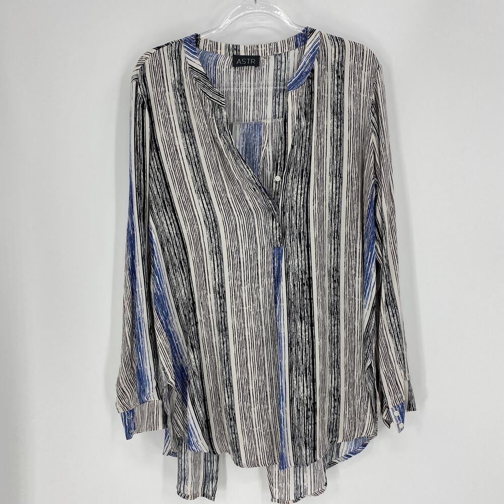 ASTR Shirt Oversized Fly Away Hem Chiffon Tunic Layering Top Women's Sz Medium